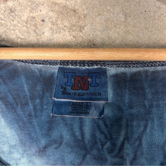 Vintage 90s unc tarheels tie dye blue navy white tank top unisex large - Picture 2 of 7